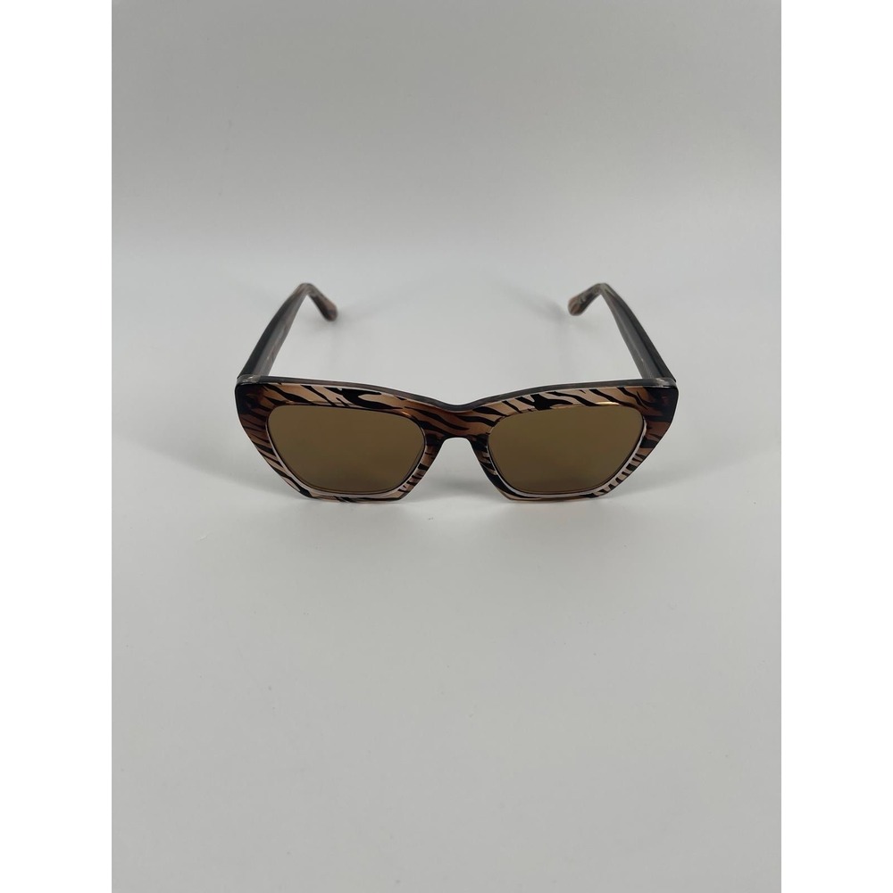 Steve Madden Tiger Print Sunglasses Brown Lens Retro Square Women